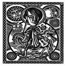 'Fabrizio astrologico' • Linoleografia • 61 cm x 47 cm • Collezione Dori Ghezzi De André • © Stephen Alcorn