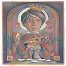'Fabrizio incoronato' • Linoleografia • 61 cm x 47 cm • Collezione Dori Ghezzi De André • © Stephen Alcorn