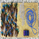 'Fila la lana, fila i tuoi giorni...' • Tecnica mista (acrilico e collage) su legno • 13 cm x 17 cm • © Marisa Cortese